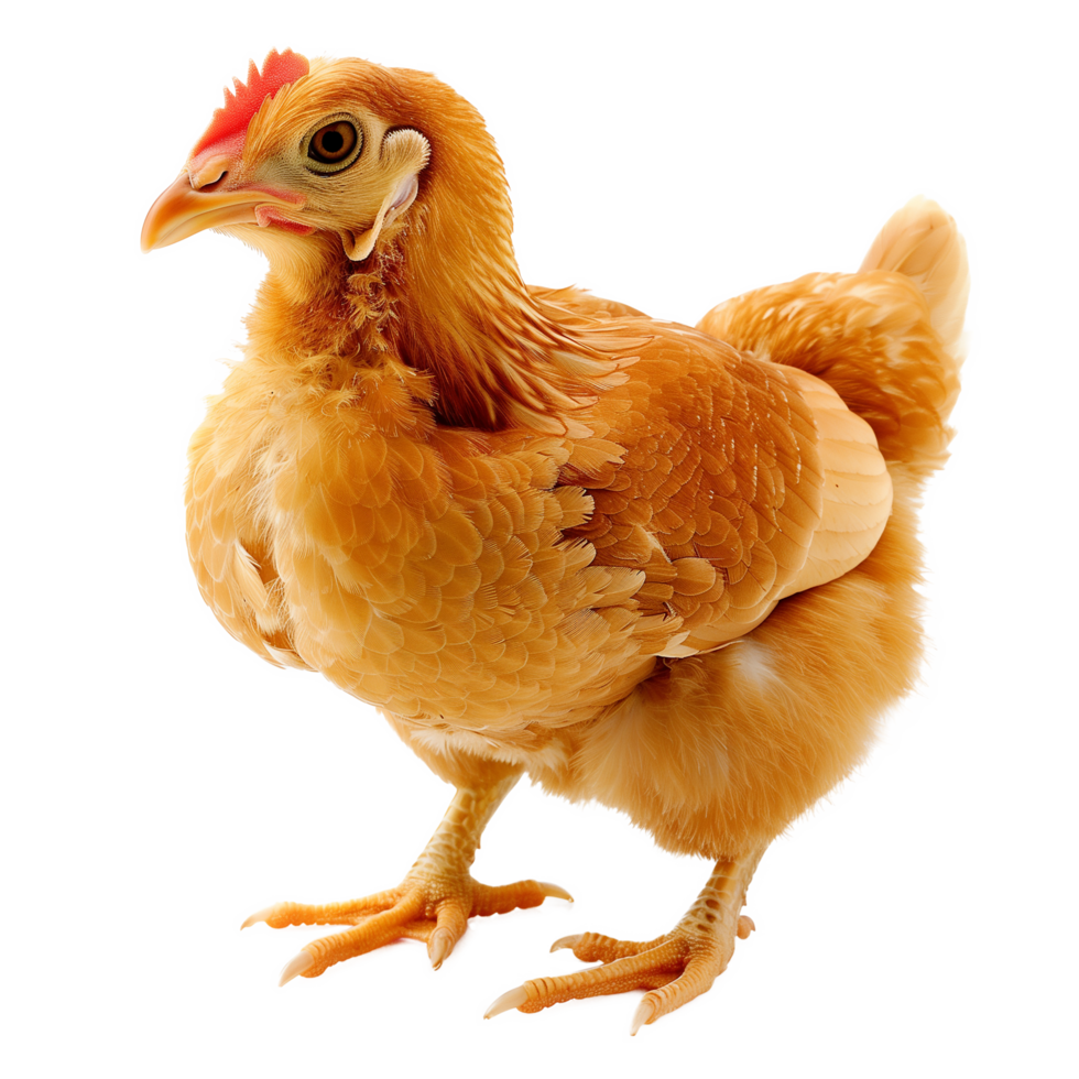 Close-Up of a Brown Chicken on Transparent Background png