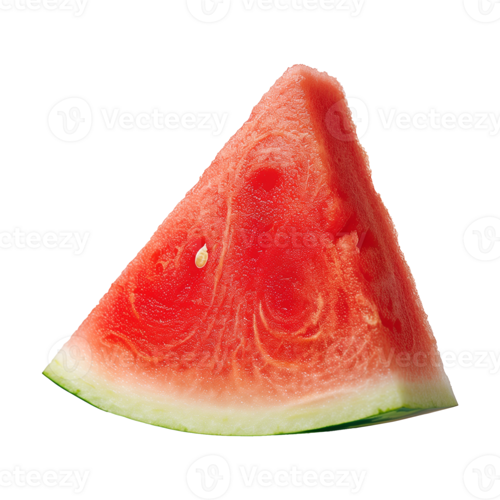 Close-Up of Triangular Watermelon Slice on Transparent Background png