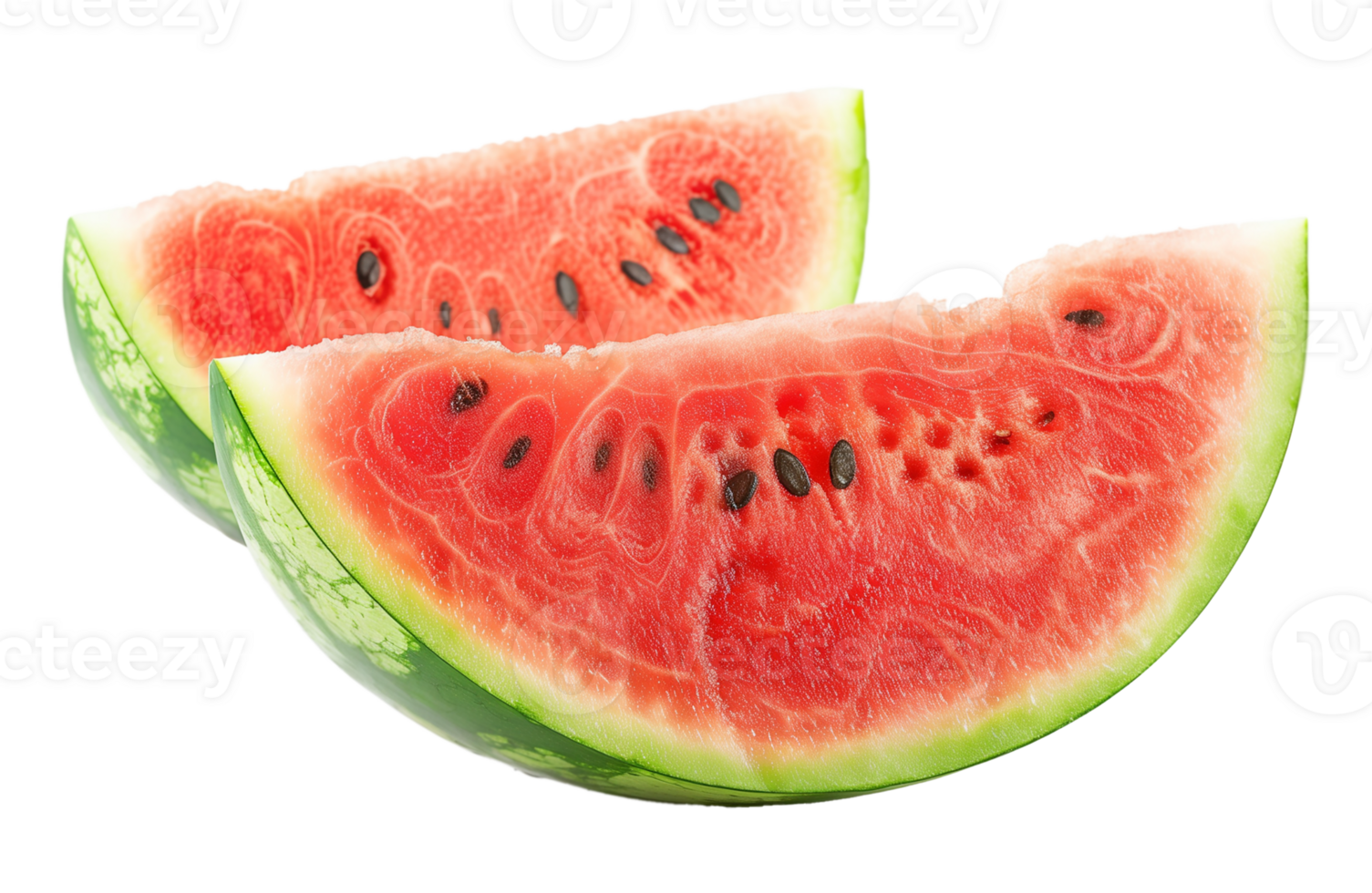 Close-Up of Juicy Watermelon Slices with Bite Mark png