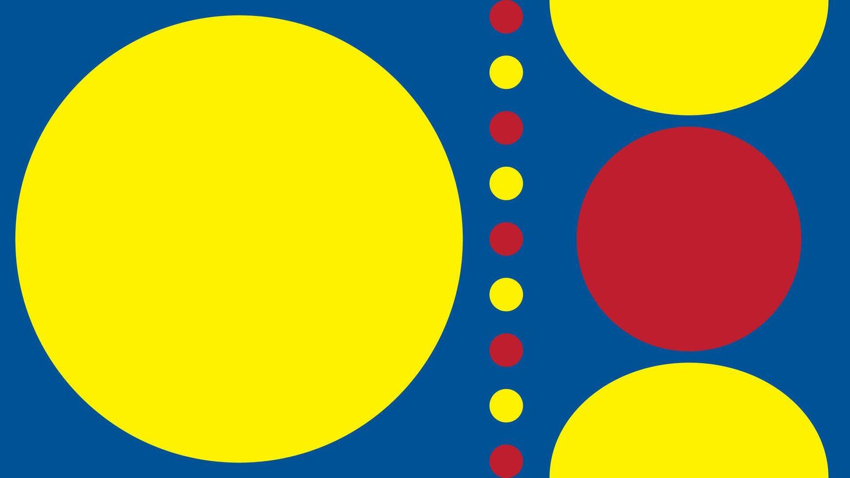 Primary colors background, blue, red, and yellow with round shape. illustration. vector