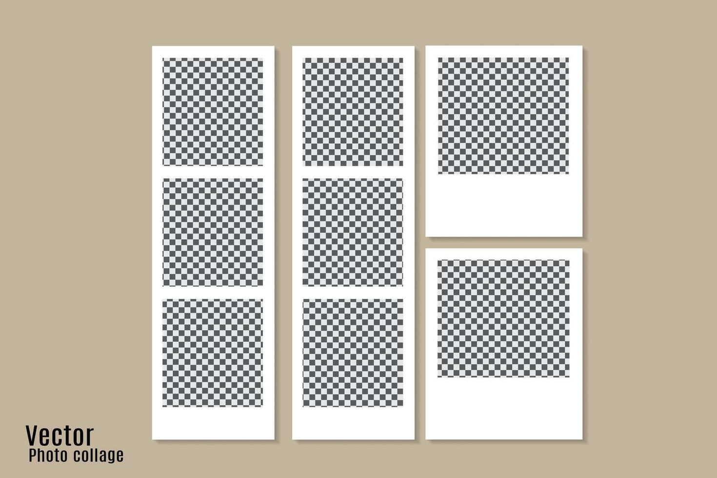 Collage photo frame collection vector