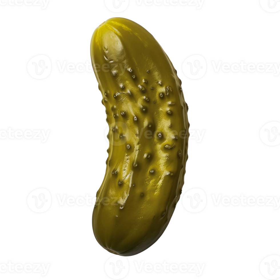 Top Down View of a Fresh Dill Pickle on Transparent Background png