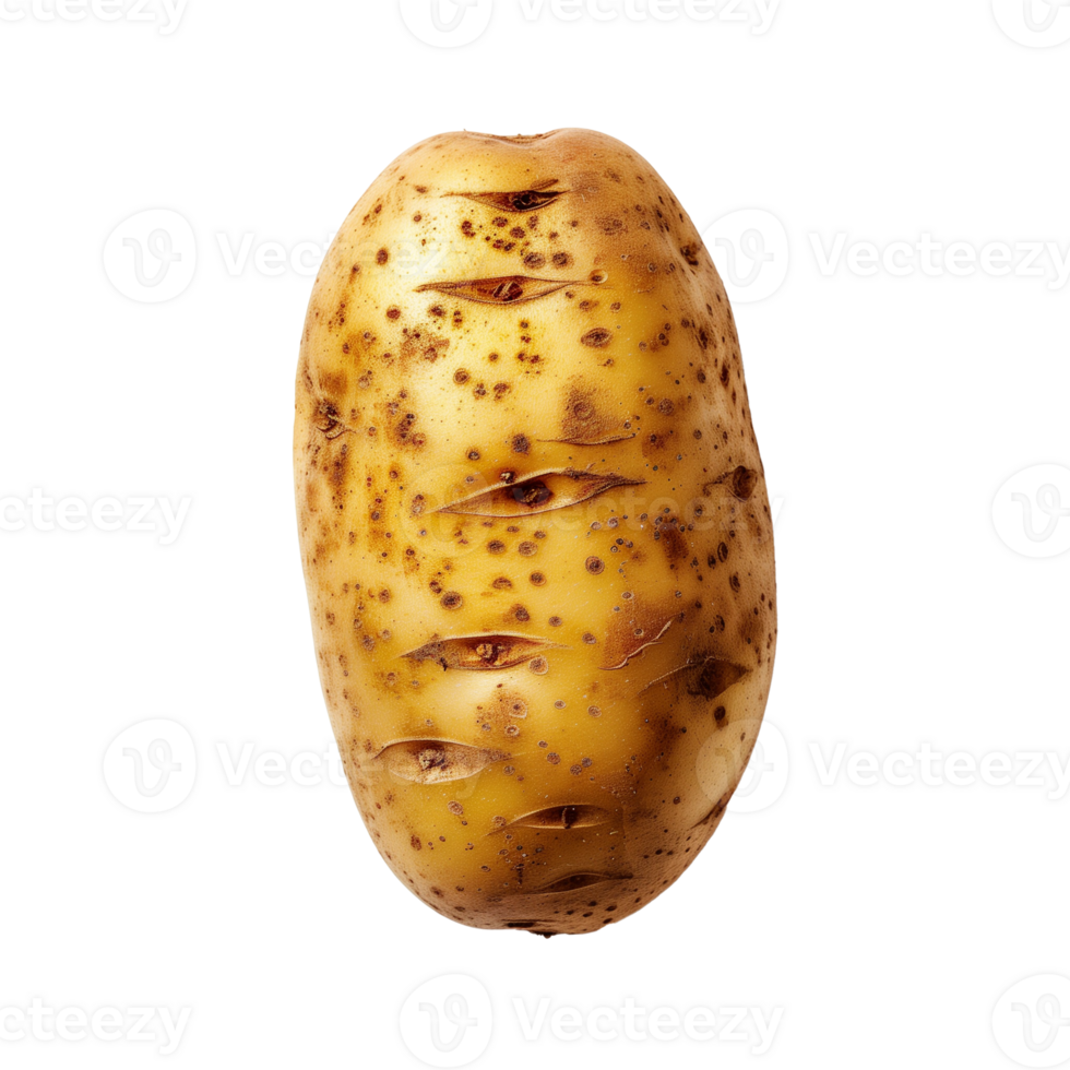 Top View Of Single Potato Isolated On Transparent Background png