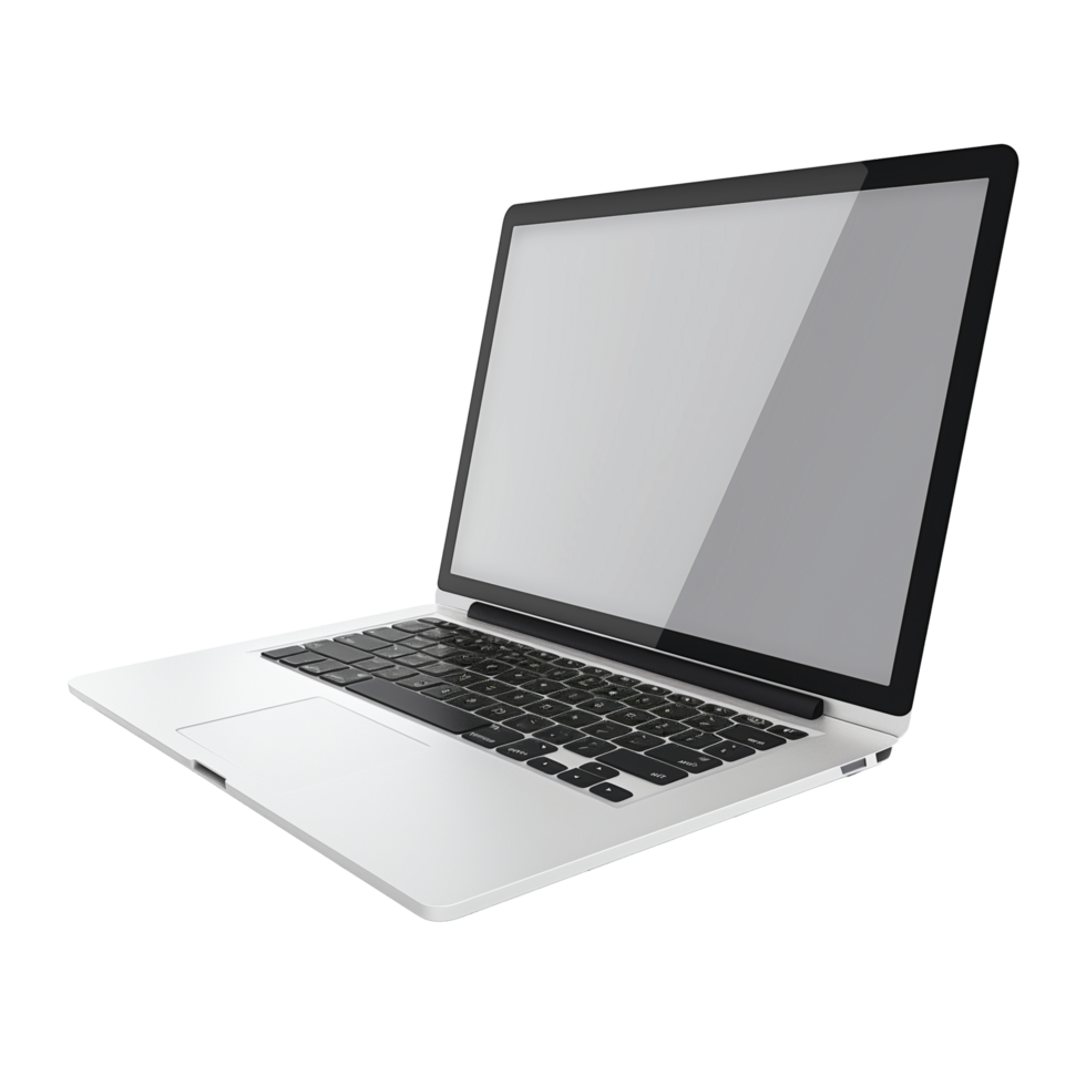 Modern Laptop On Transparent Background Displaying Hyperrealism png