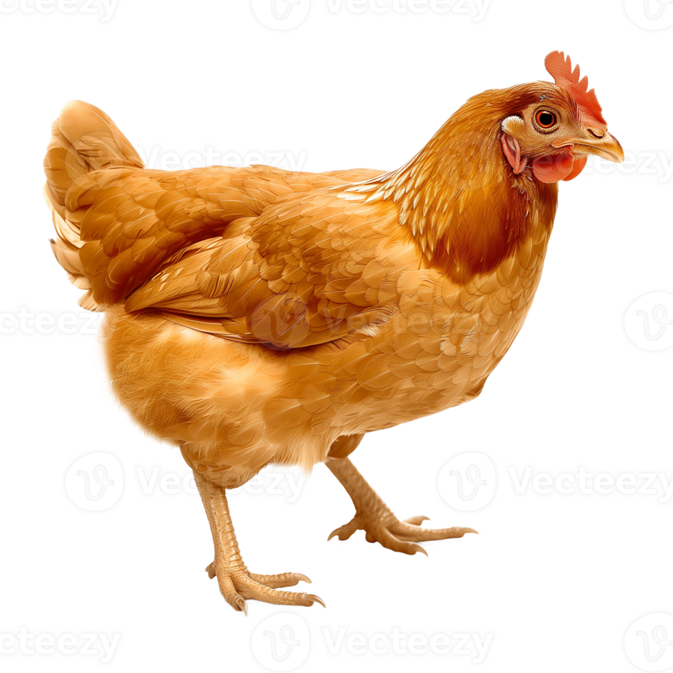 Close-Up Of Brown Hen On Transparent Background png