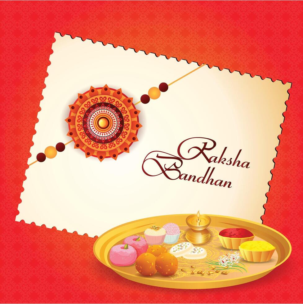 Raksha Bandhan festival with aarti thali vector