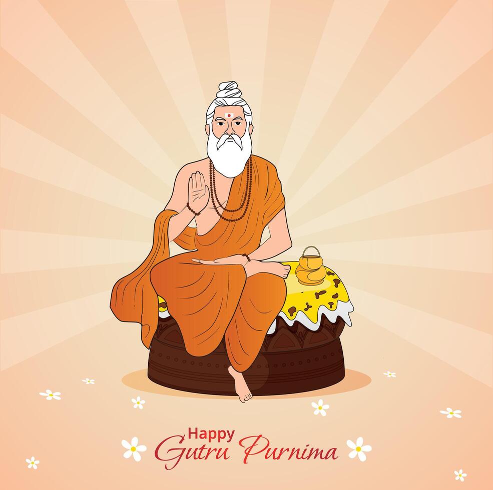 Happy guru Purnima poster design vector