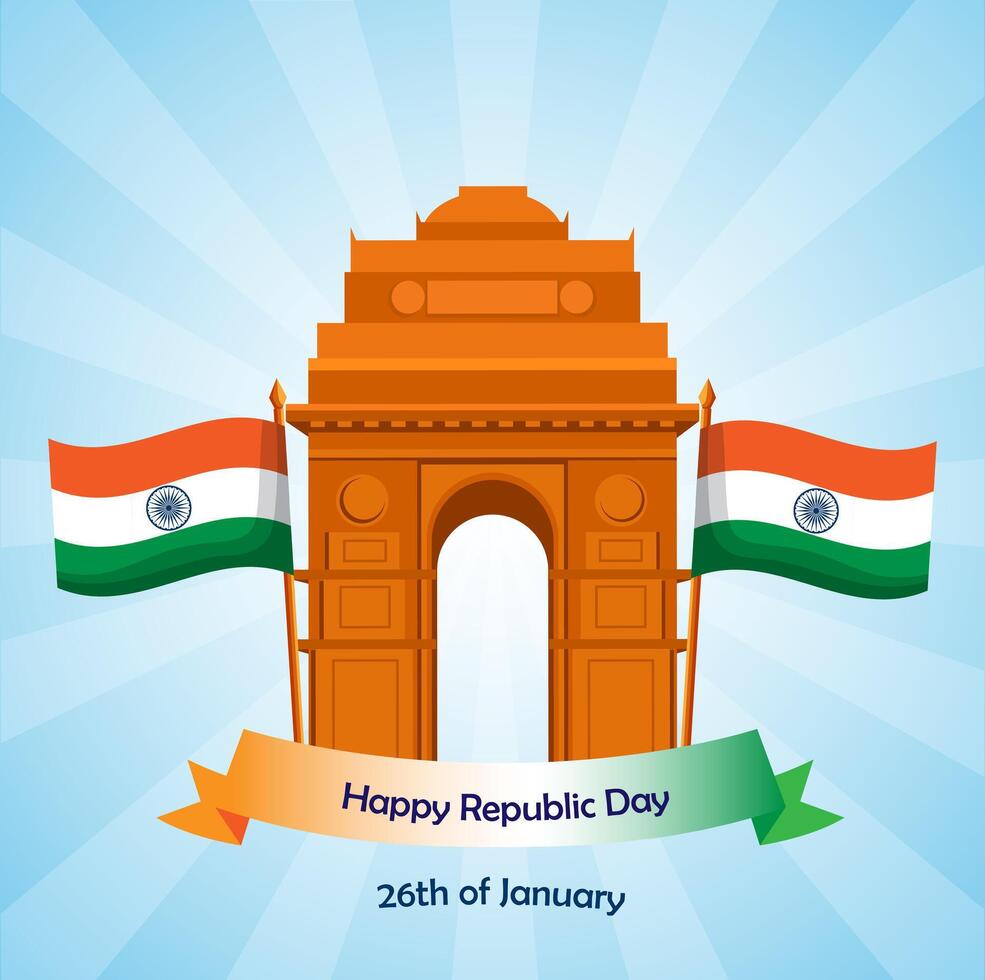 Republic Day of india poster design with background vector