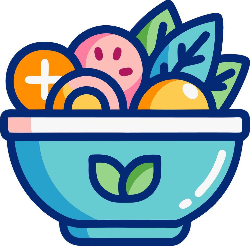 a bowl full of fruit and vegetables vector