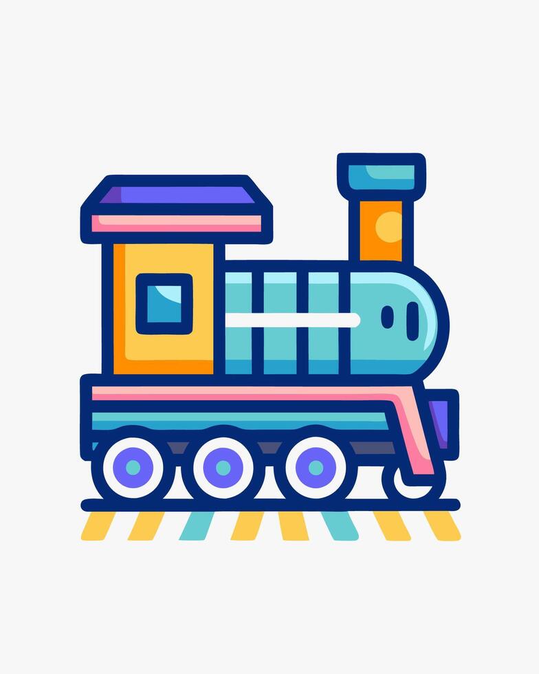Colorful train on white background vector