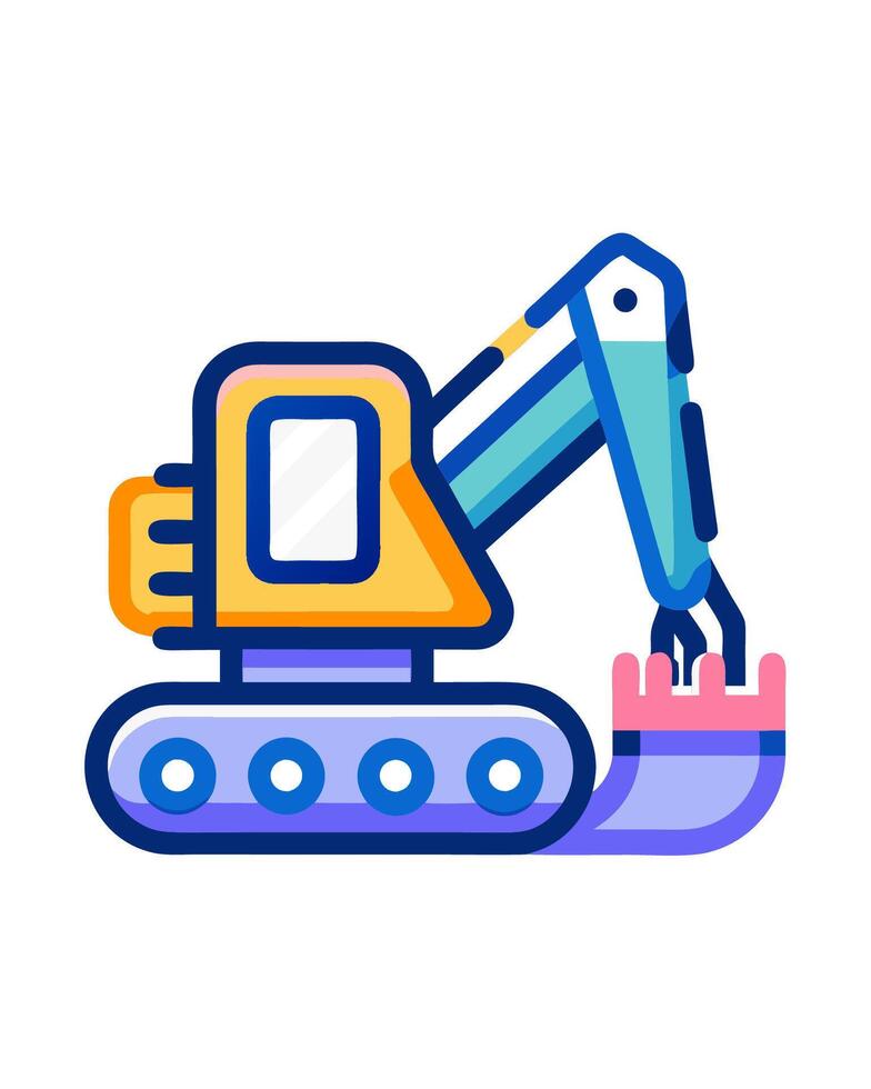 construction equipment logo icon illustration vector