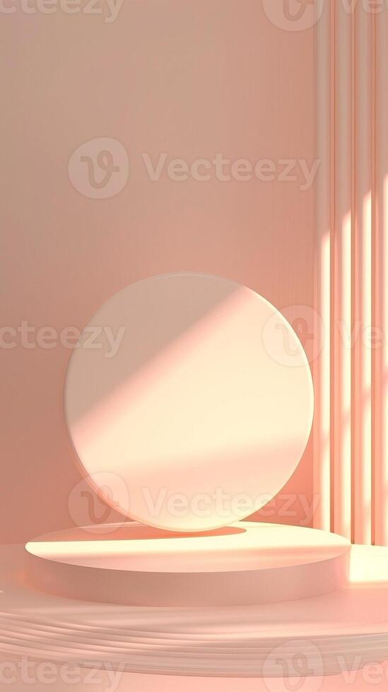 Podium stage soft peach minimalism display stand studio light stand photo