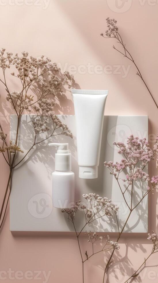 Blank bottle plastic skincare liquid container treatment for brand product photo