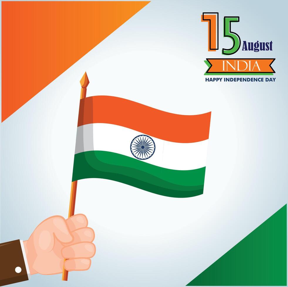 creative india flag for indian independence day or republic day event vector