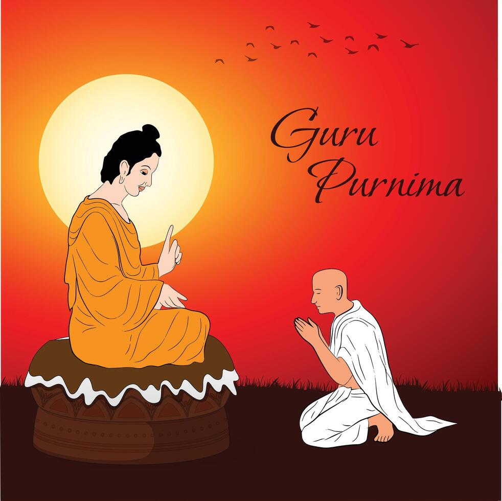 Guru Purnima is the Day Of Honouring teachers vector
