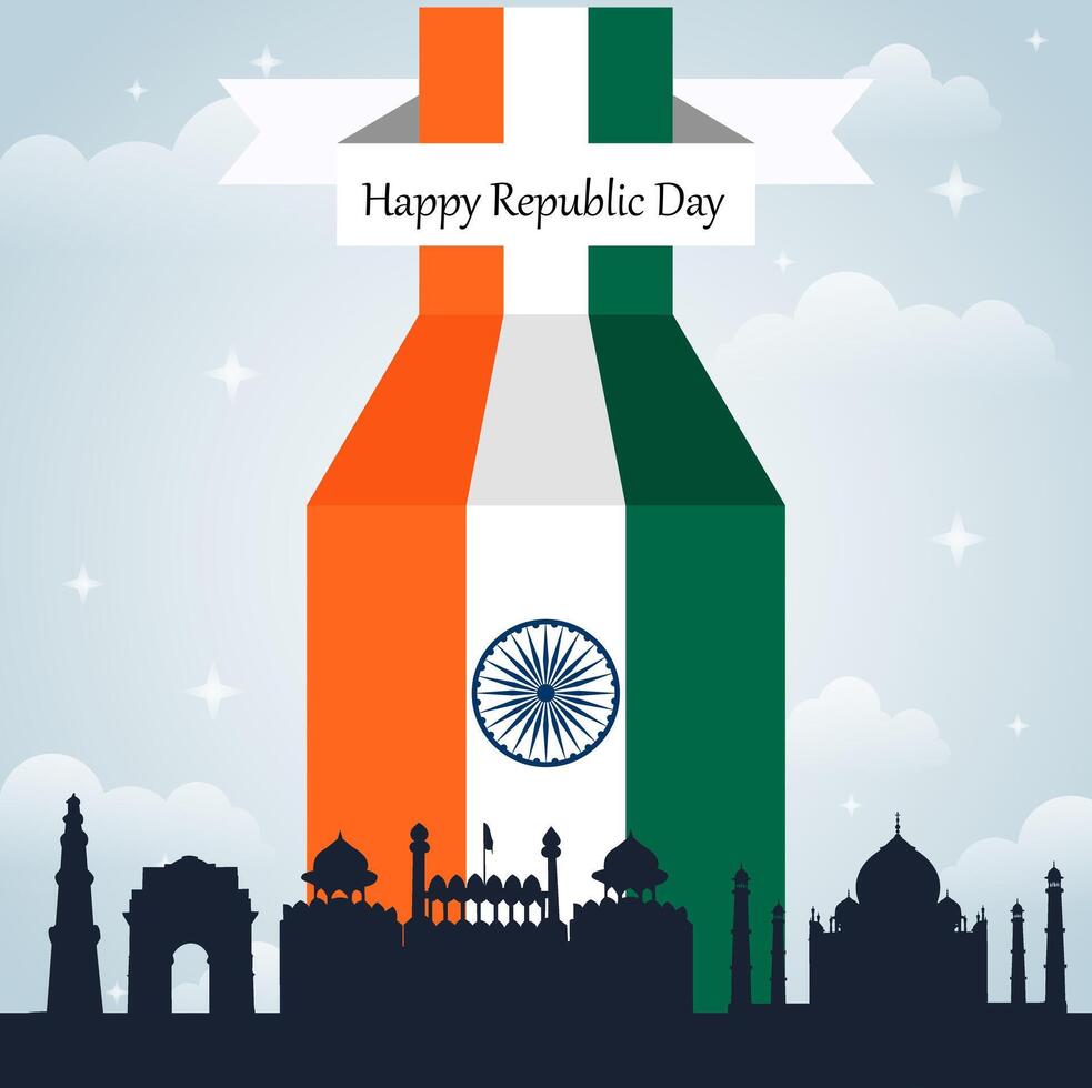 26 january happy republic day banner template design of india vector