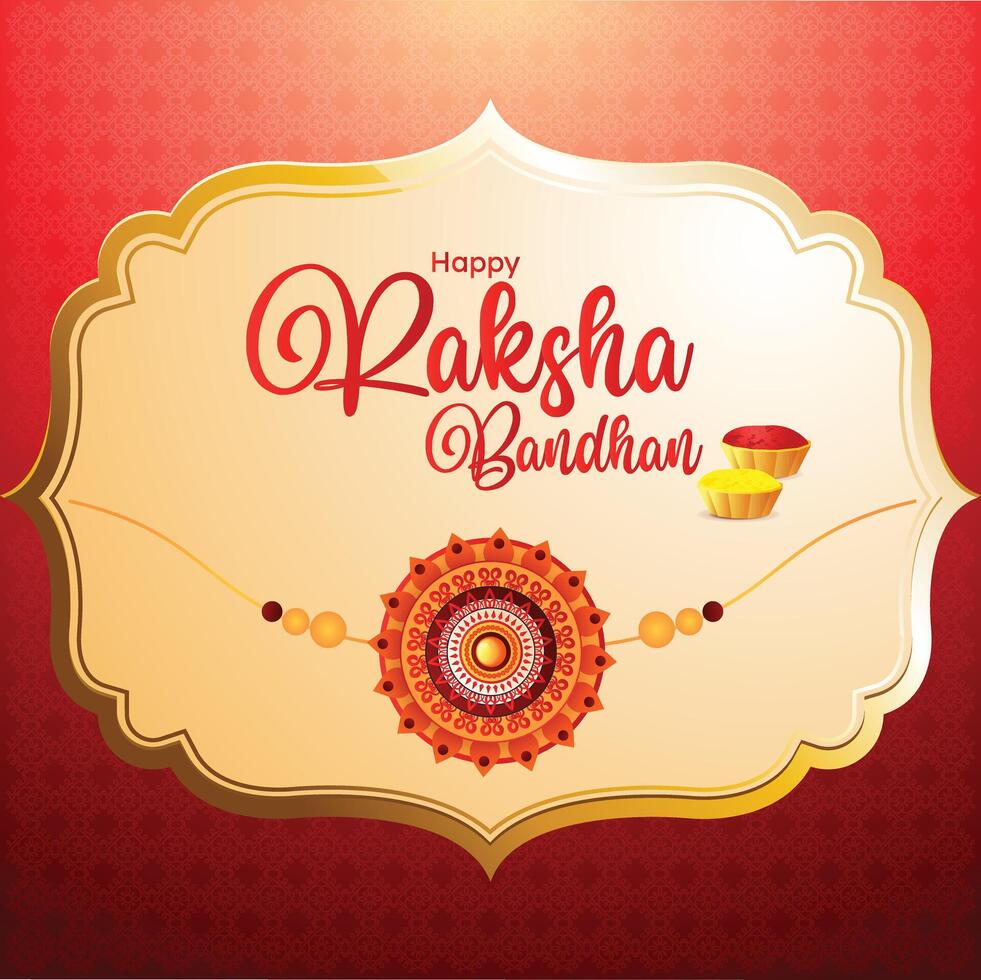 happy raksha bandhan greeting card design vector