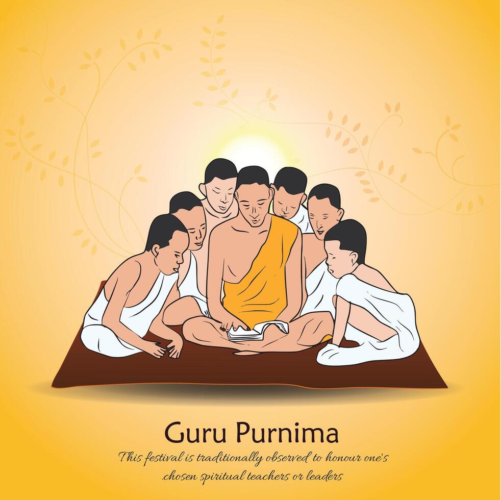 Guru Purnima of Indian Festival to Spiritual and Academic Teachers vector
