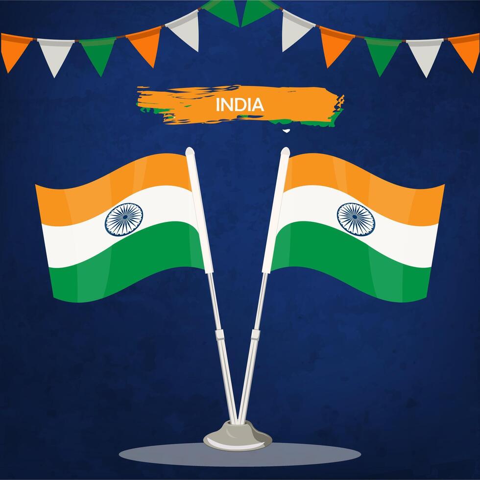 republic day and independence day design with two flags vector