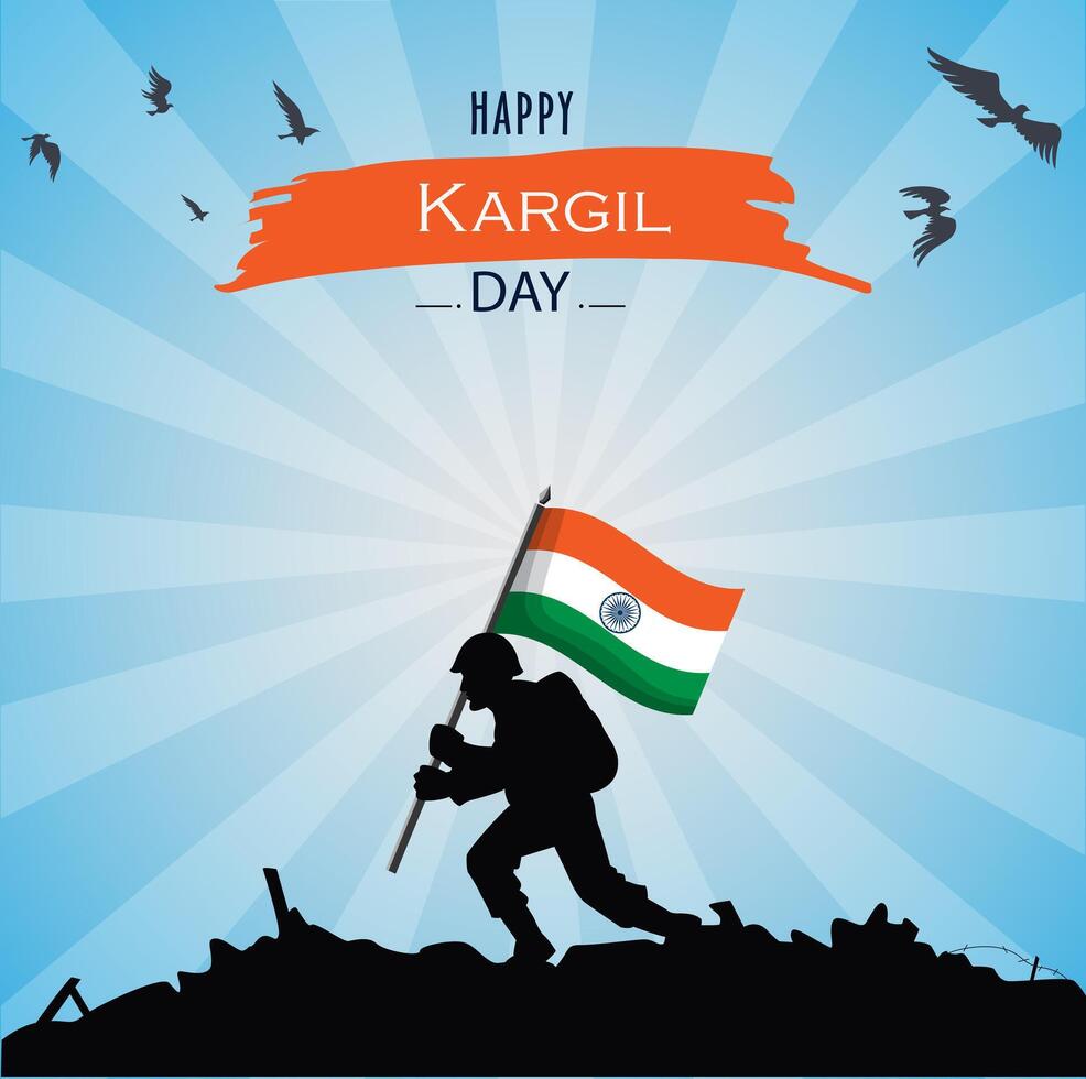 kargil vijay diwas illustration vector