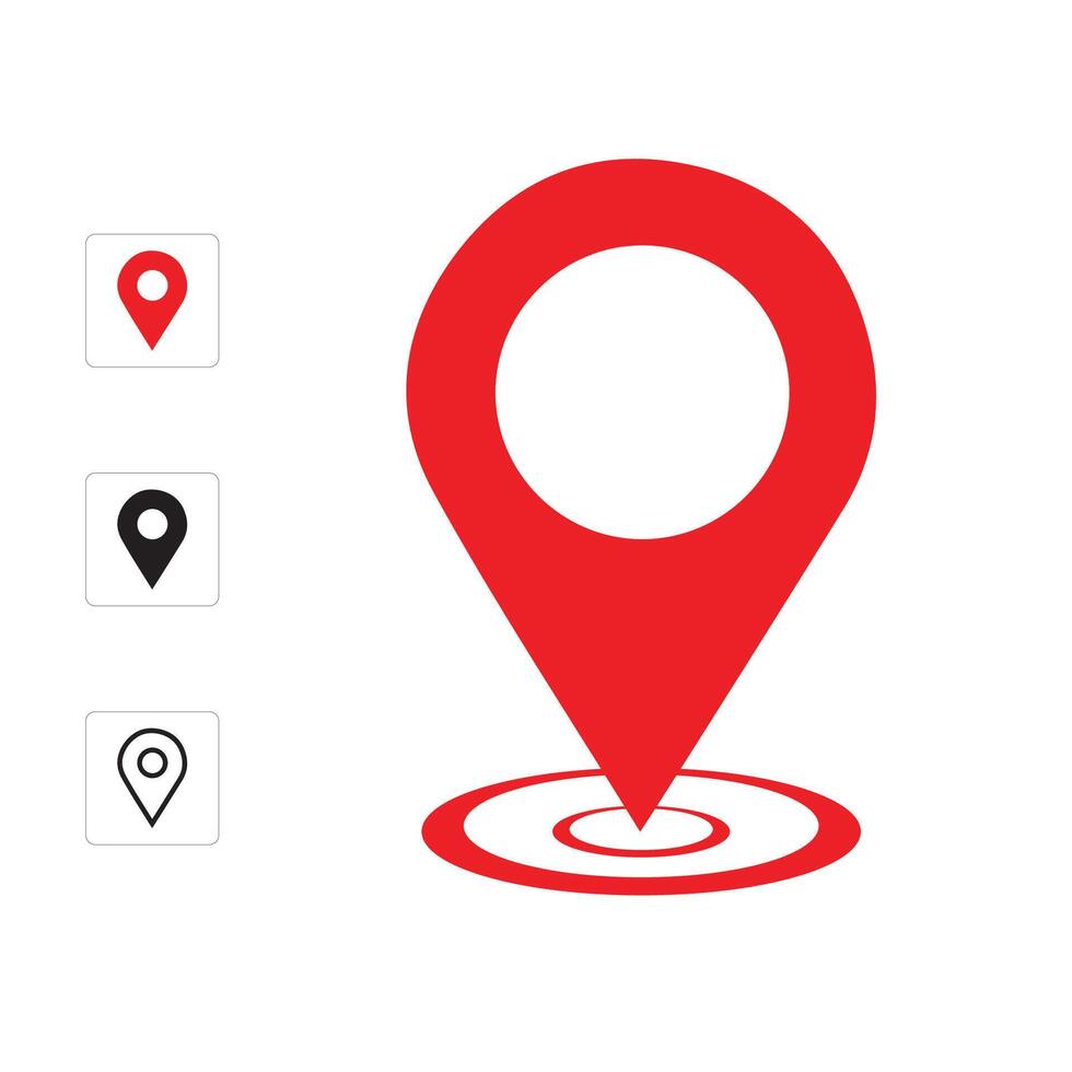 Red marker with a white dot on it, map icon Clip art vector