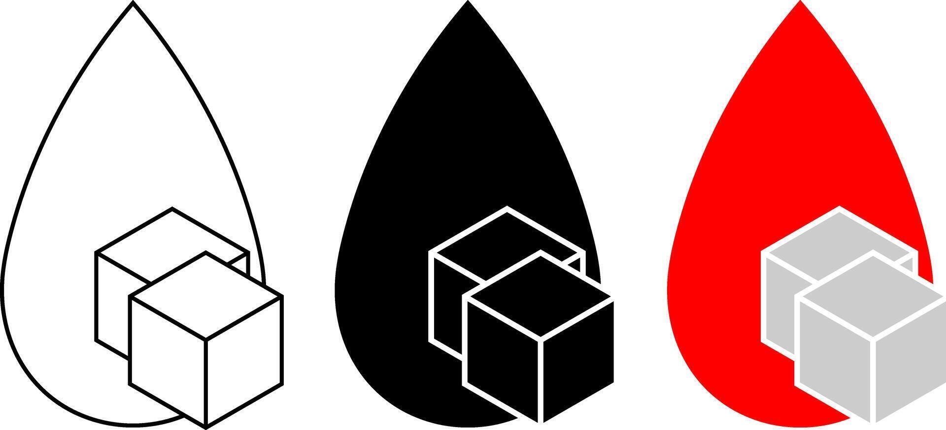 outline silhouette blood sugar icon set vector