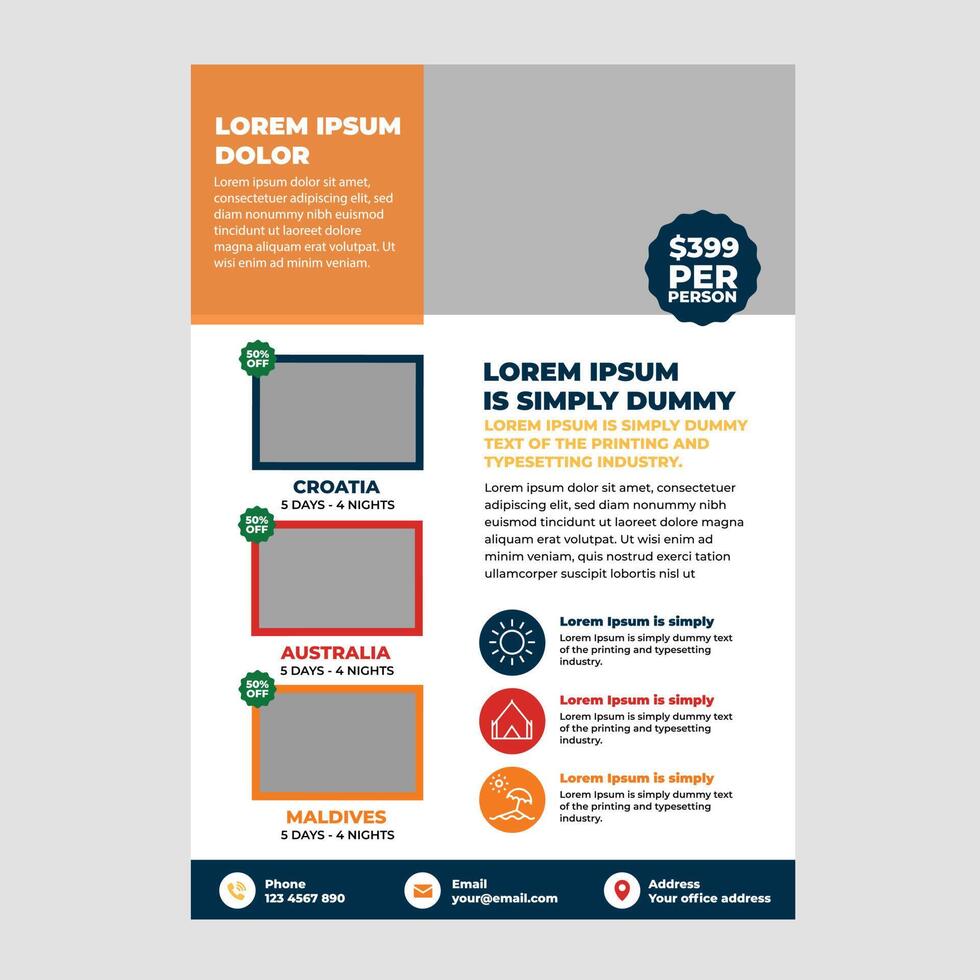 Travel Flyer post design vector