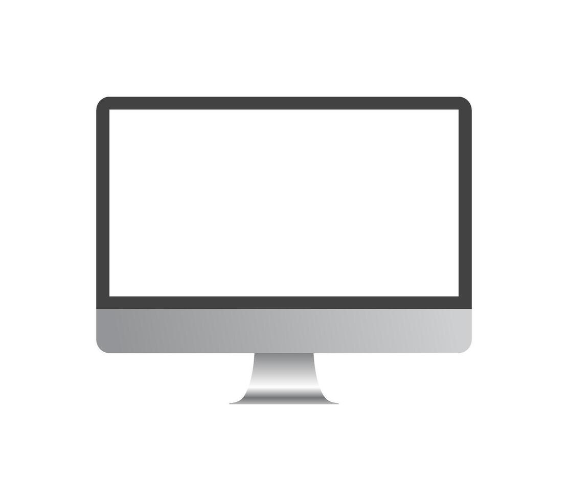 Desktop pc mock up. monitor display with blank screen isolated on background. Realistic computer monitor isolated on transparent background. mockup illustration Device vector
