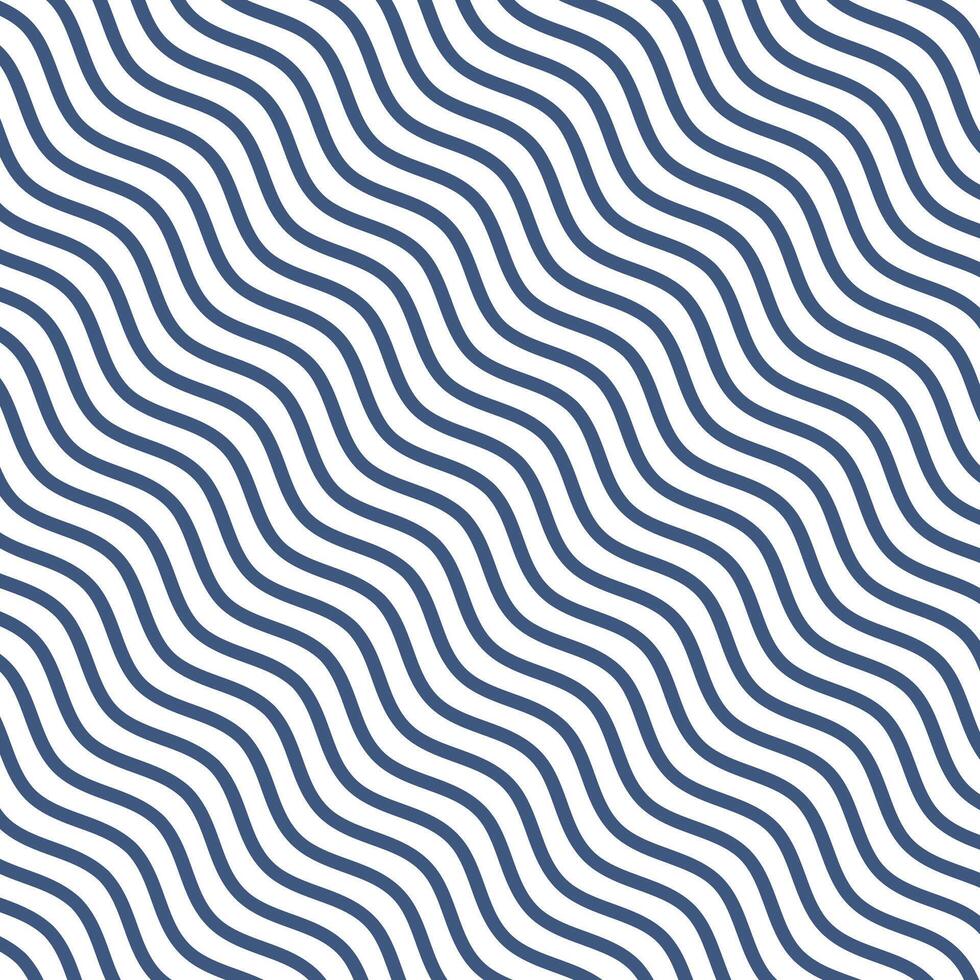 Wavy thin blue lines seamless pattern. Simple abstract geometric, optical illusion. Pattern of black lines template for brochure, flyer on white background. editable illustration in eps 10 vector