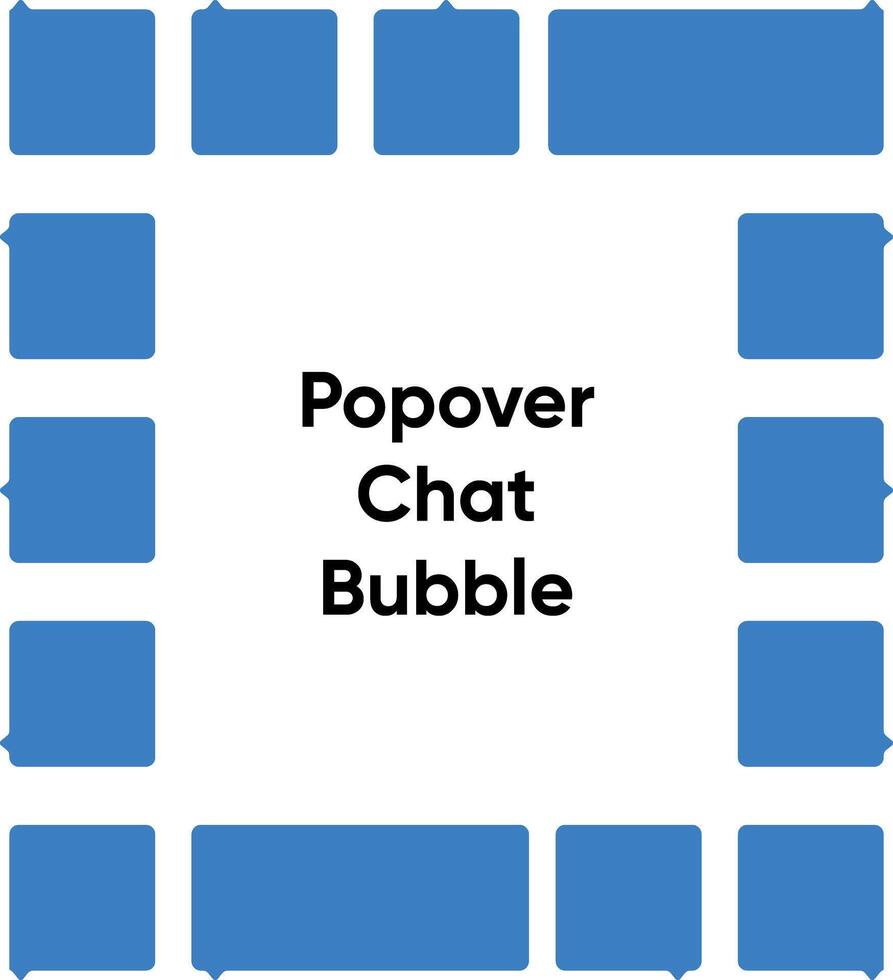 Chat box message bubbles in blue colour. Balloon messenger screen template. Social media
