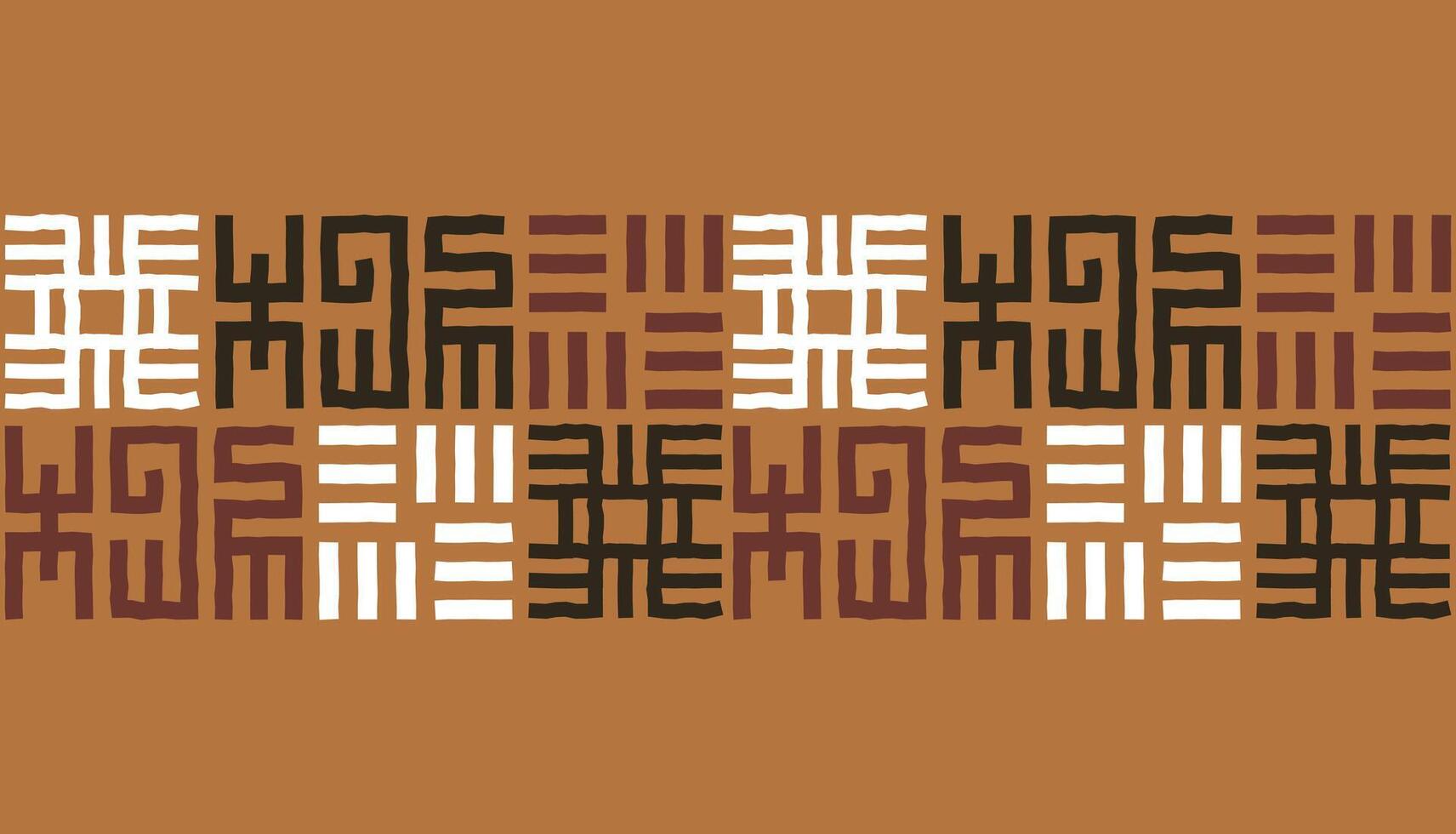 Hand drawn abstract afro geometric seamless border pattern, ethnic background, simple style - great for textiles, banners, wallpapers, wrapping paper vector