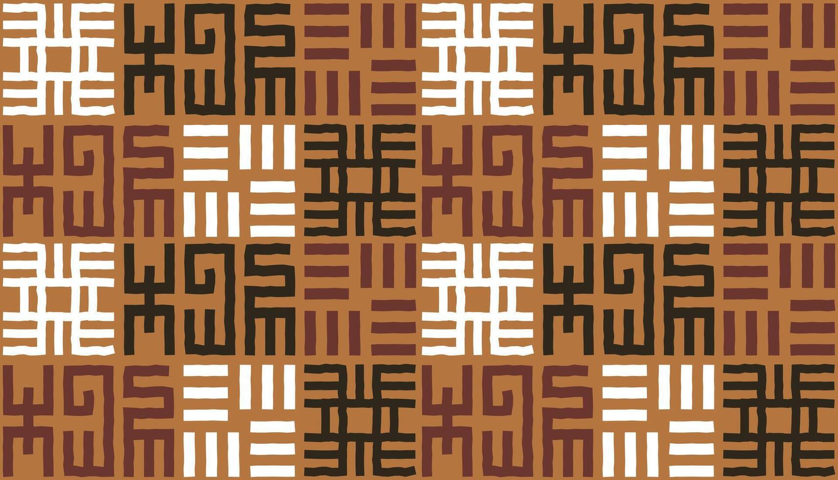 Afro geometric hand drawn abstract seamless pattern, ethnic background print, simple style - great for textiles, banners, wallpapers, wrapping - design vector
