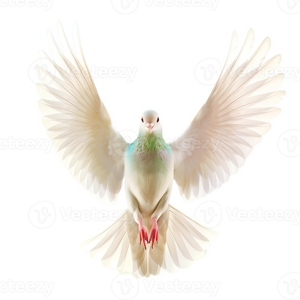 White Dove Flying with Transparent Background png