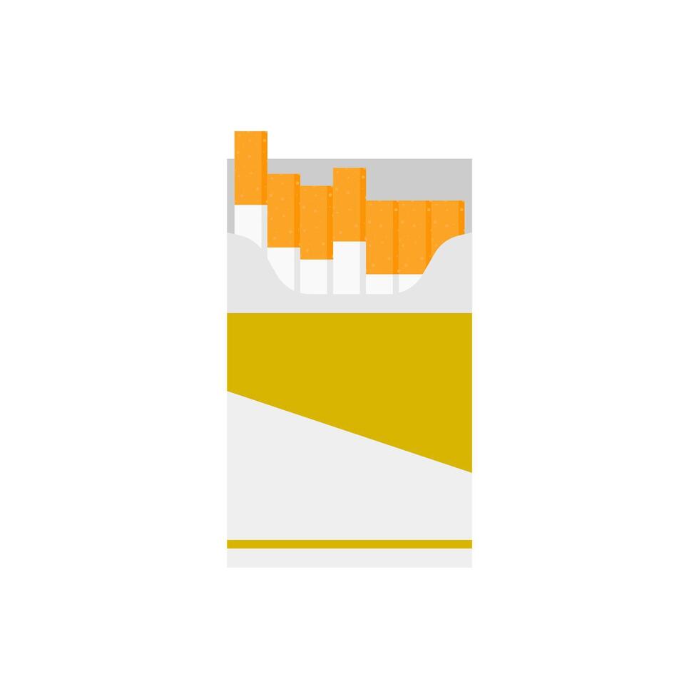cigarettes pack flat design illustration isolated on white background. Open cigarettes pack box flat. smoke problem concept, narcotic, product, production, tobacco, cigarette symbol. vector