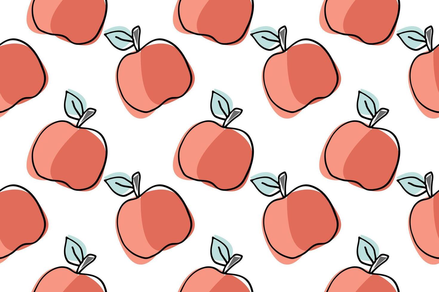 Red apple pattern. Seamless apples fruit pattern. Fashion design cartoon style background for tablecloth print or dishcloth design. vector