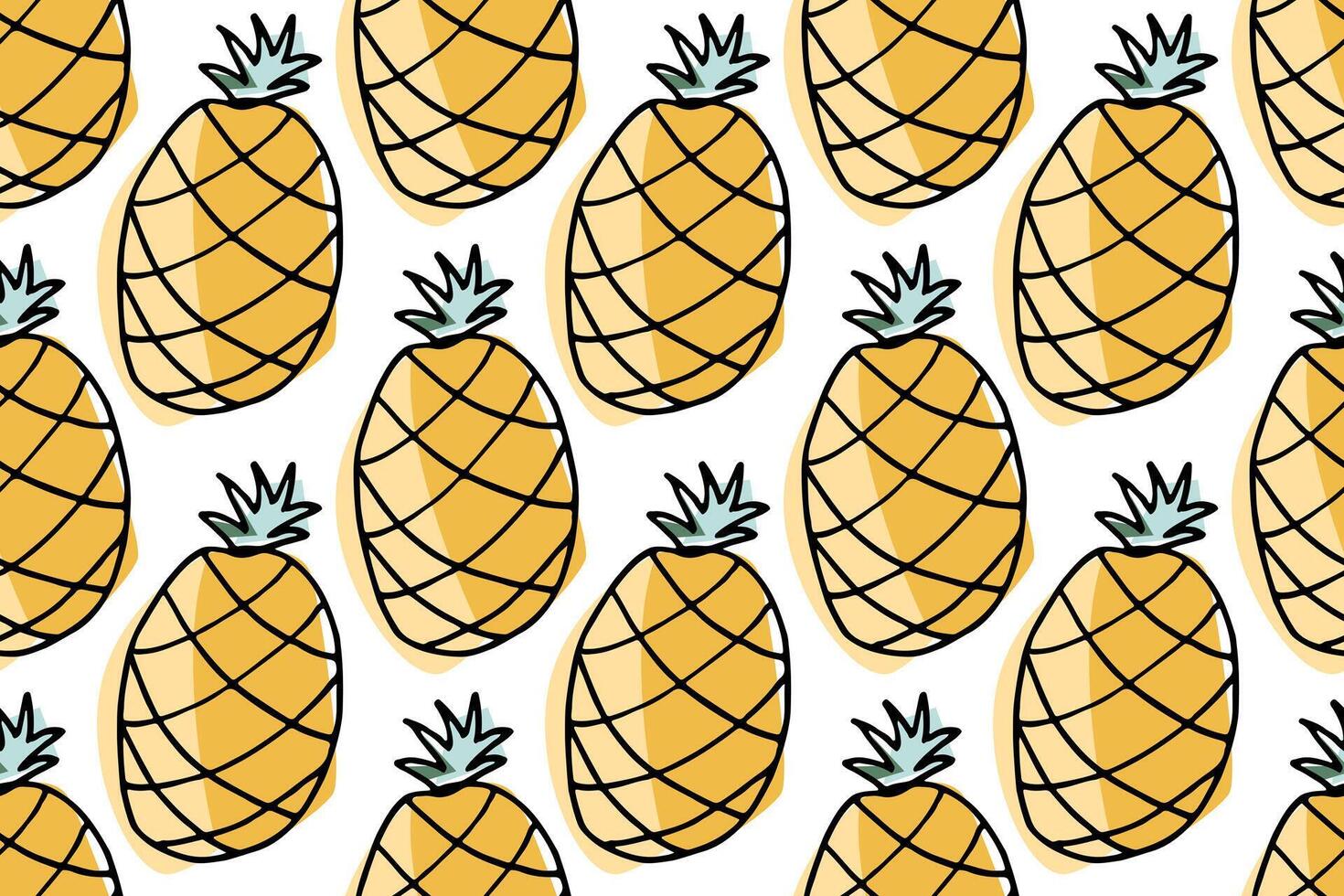 Pineapple cute pattern. Seamless pattern with exotic fruits. pineapple summer seamless pattern vector