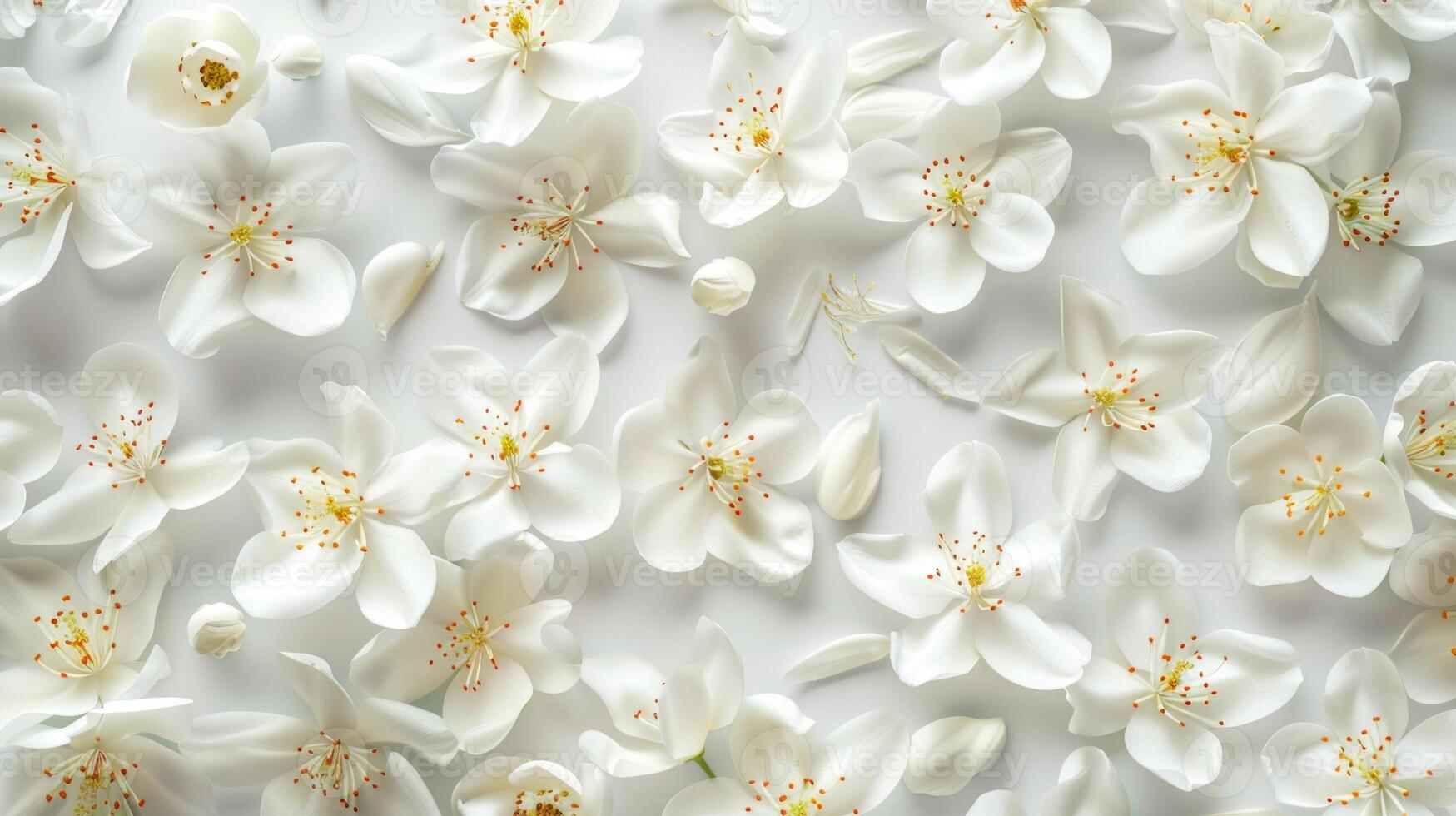 Jasmine flower pattern white color nature seamless for wallpaper print background photo