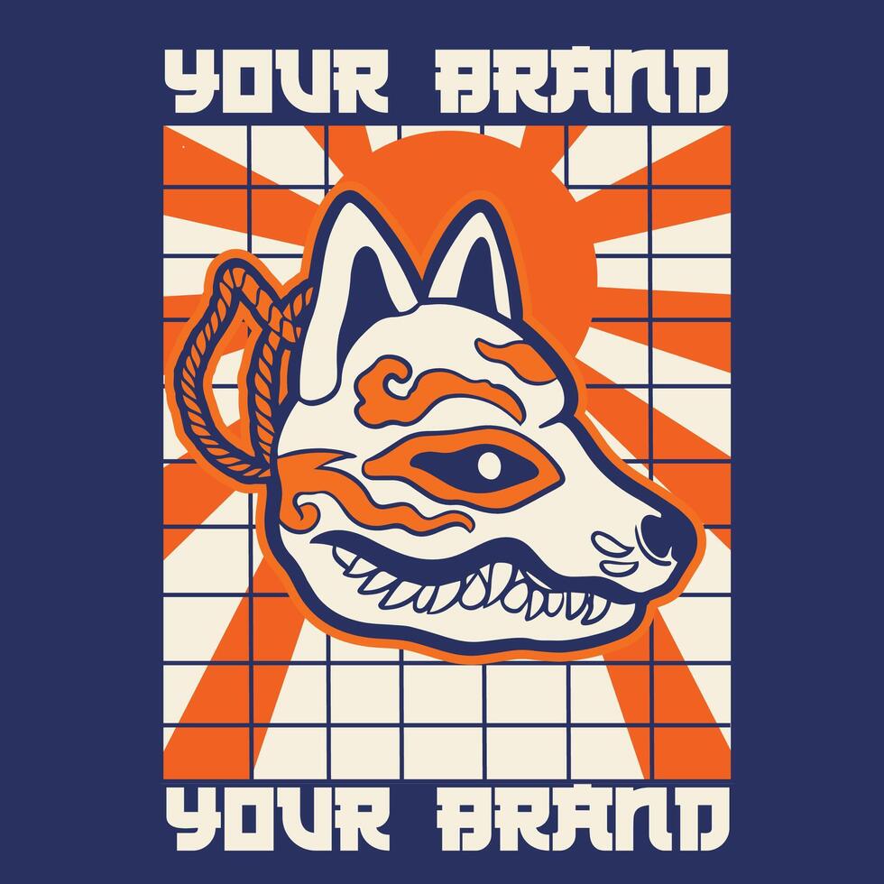 japanese fox mask , japanese mask vector