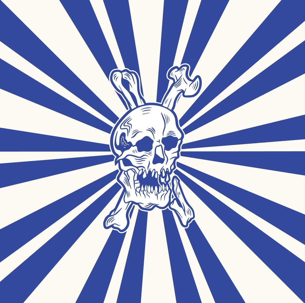 skull head drawing isolated design vector
