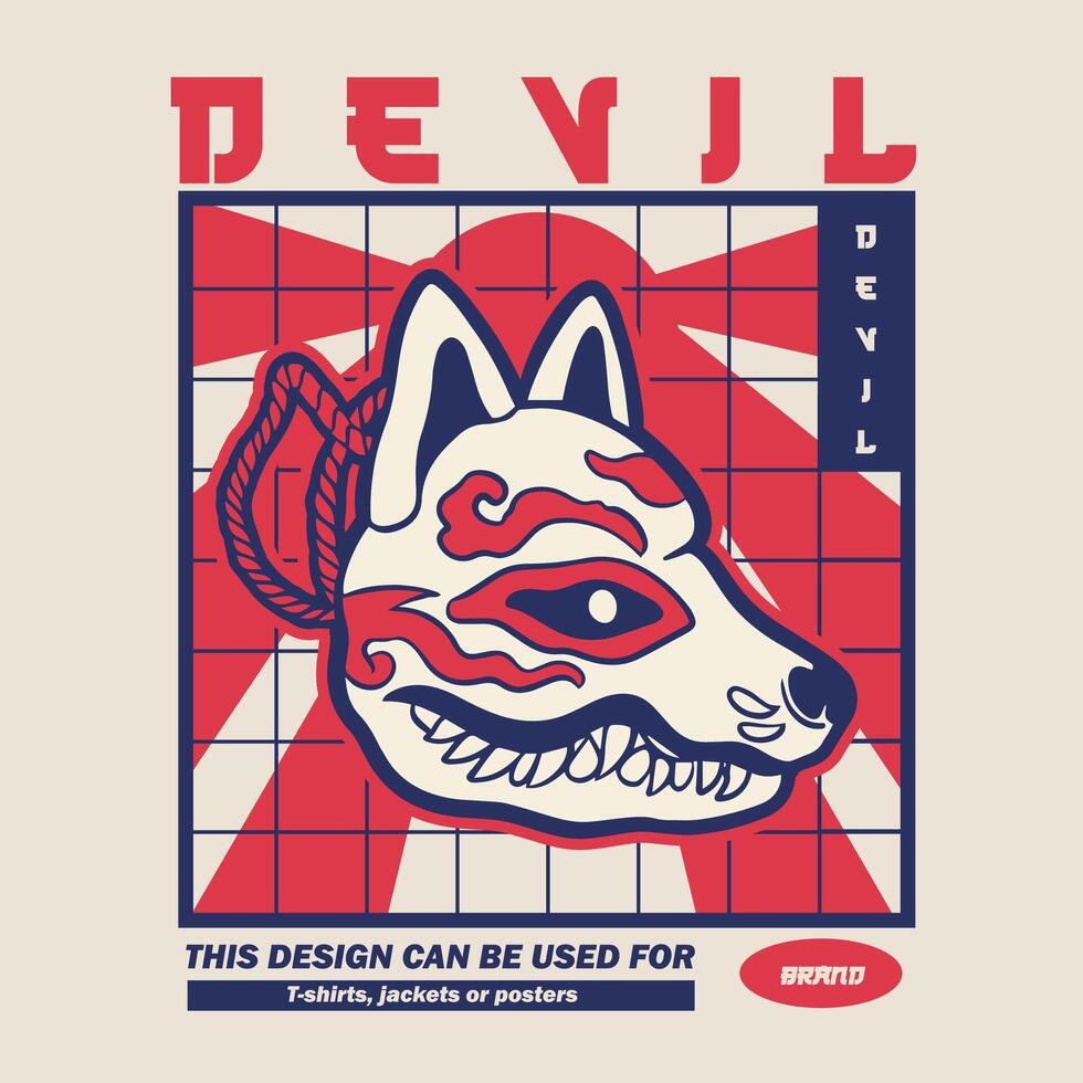 japanese fox mask , japanese mask vector