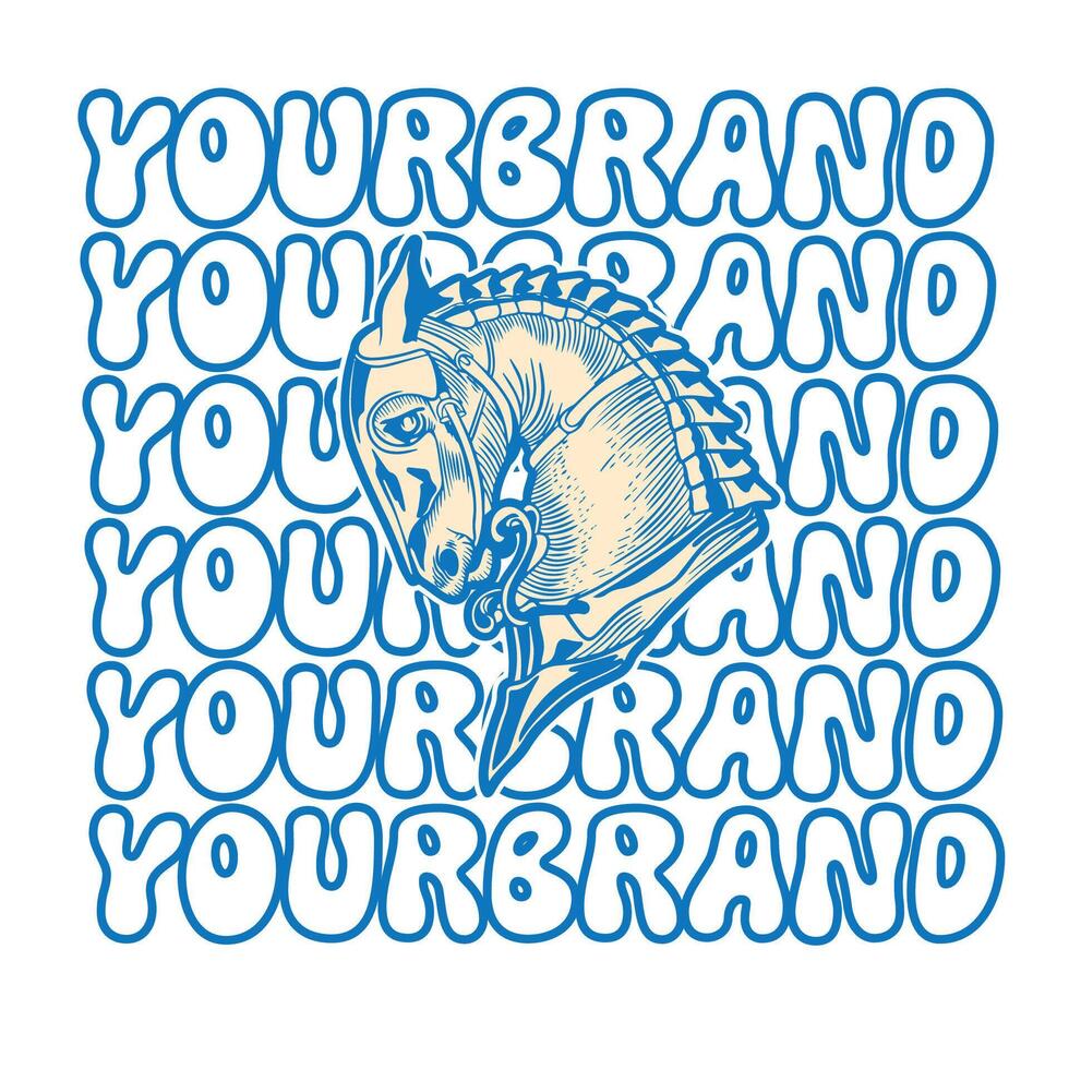 mascot, cartoon and illustration of a horse head. vector