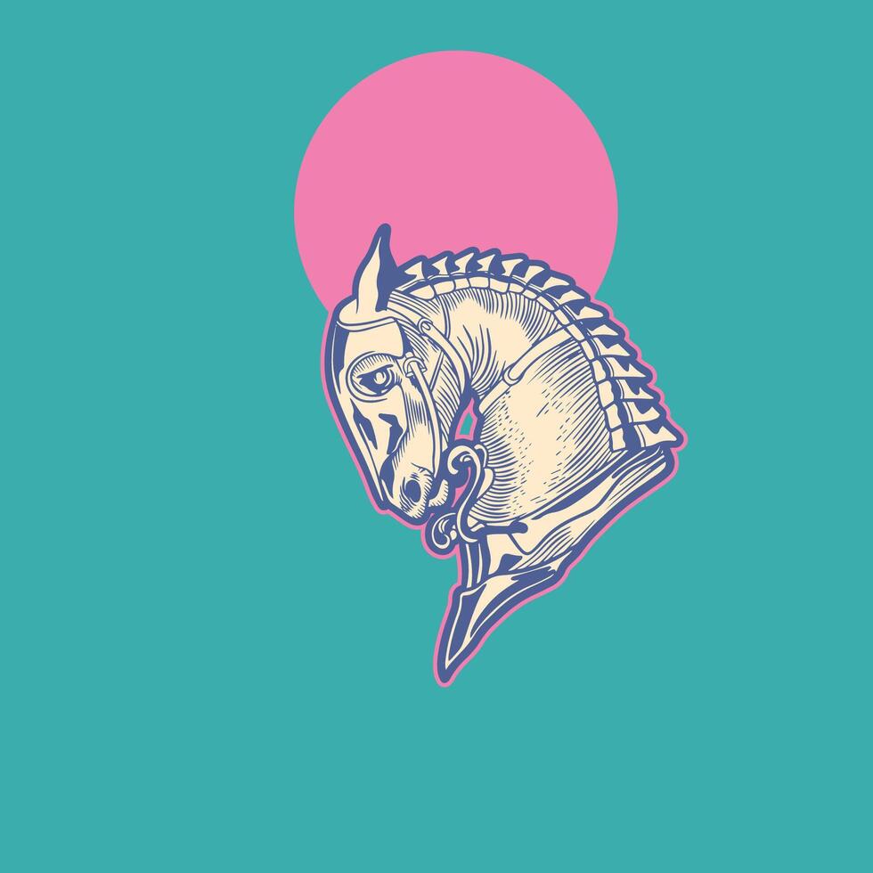 mascot, cartoon and illustration of a horse head. vector