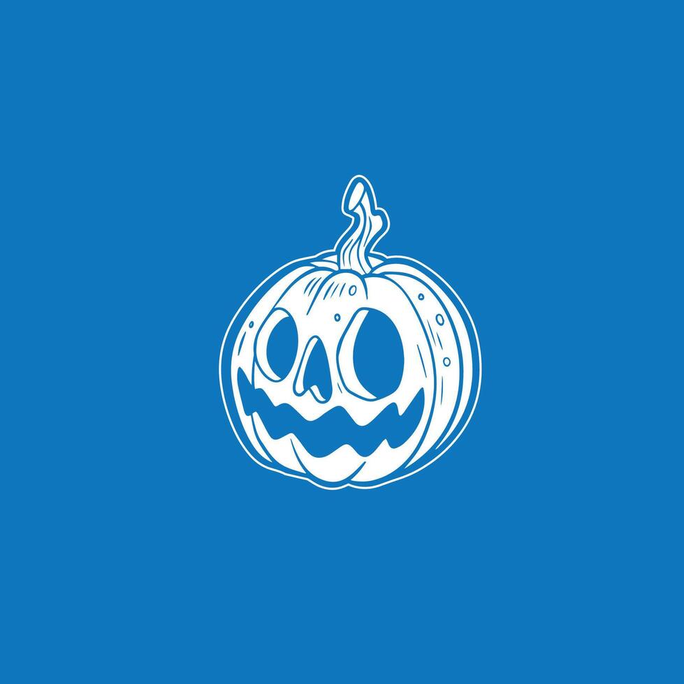 Halloween pumpkin with angry face expression vector