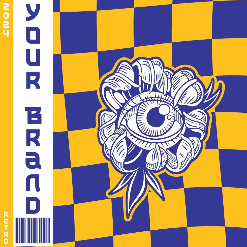 flower with an eye in the middle vector