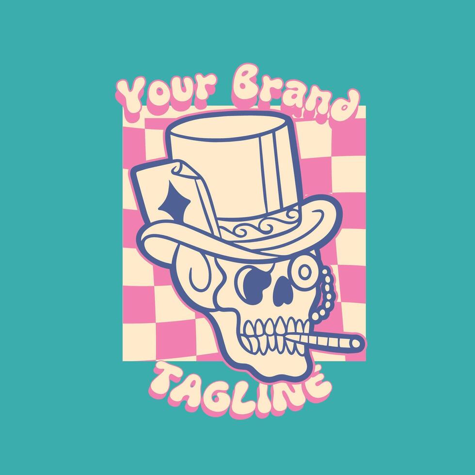 skull wearing a magic what vector