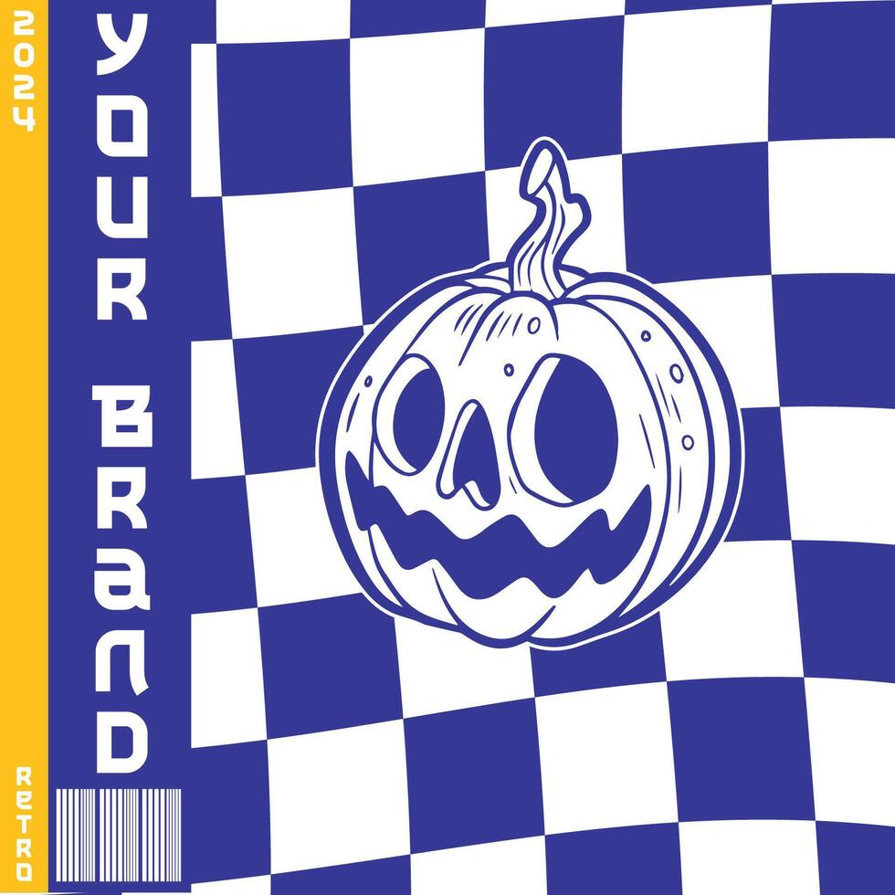 Halloween pumpkin with angry face expression vector