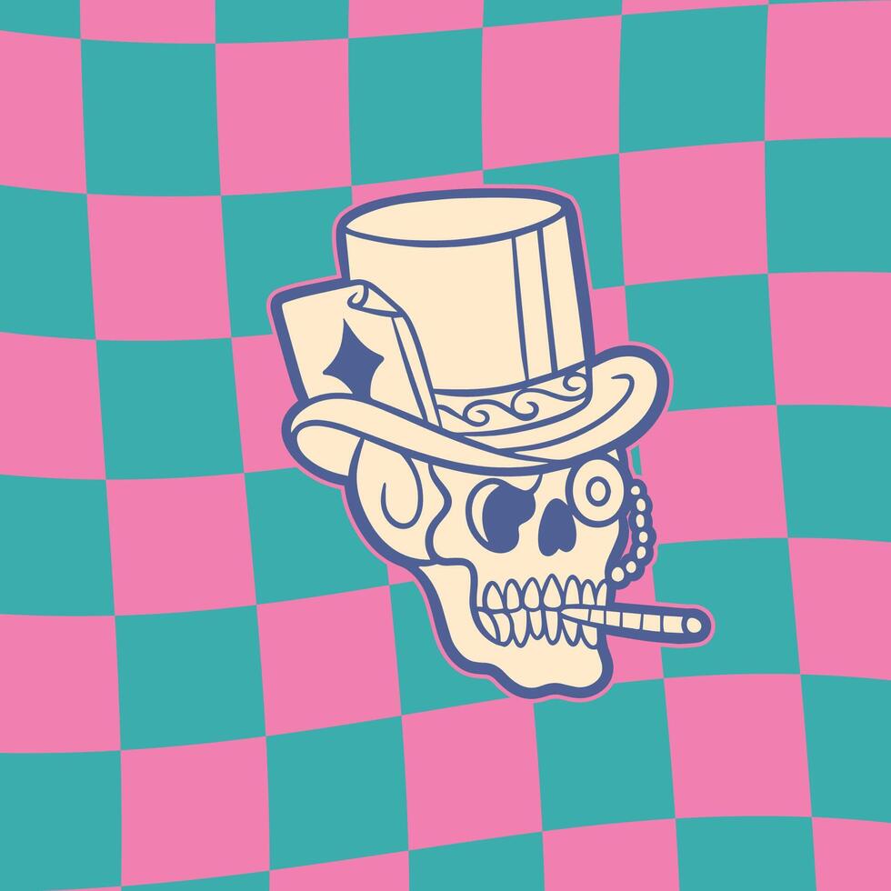 skull wearing a magic what vector