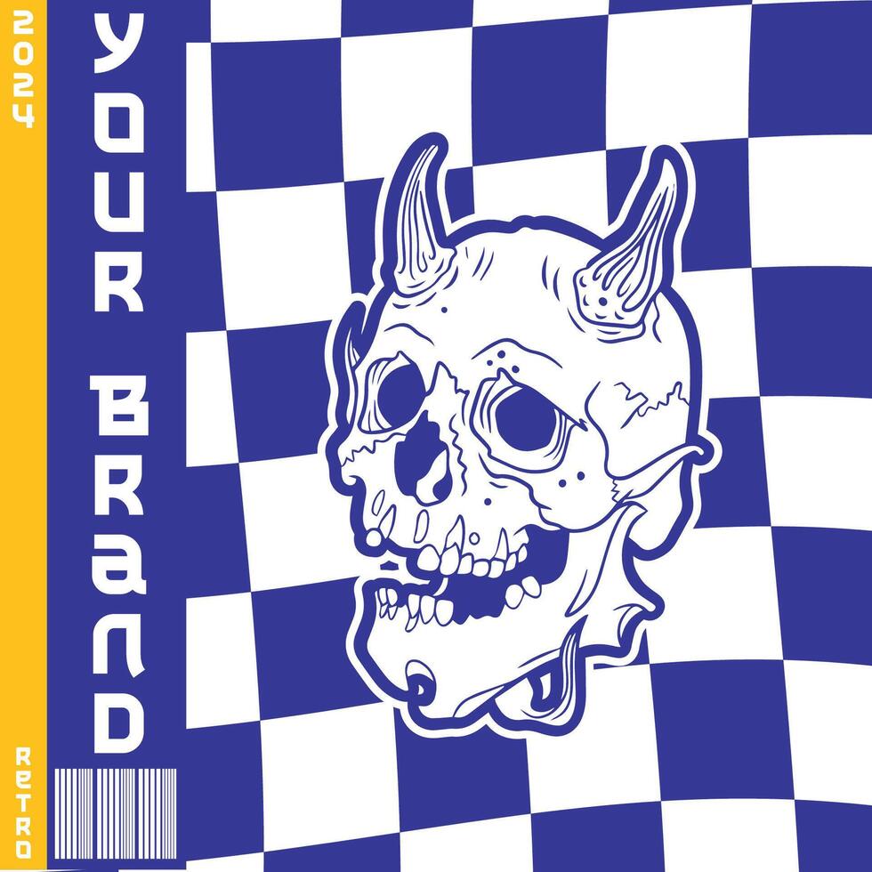 skull head drawing isolated design vector