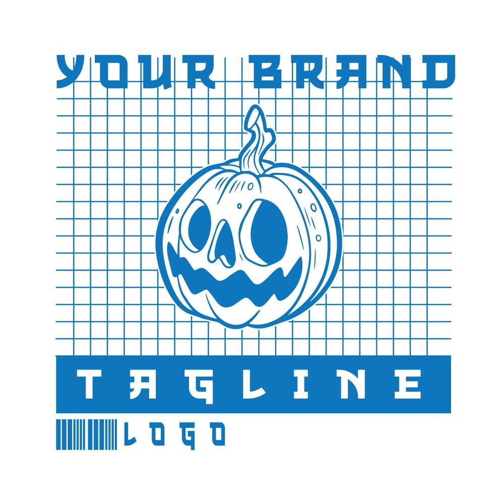Halloween pumpkin with angry face expression vector