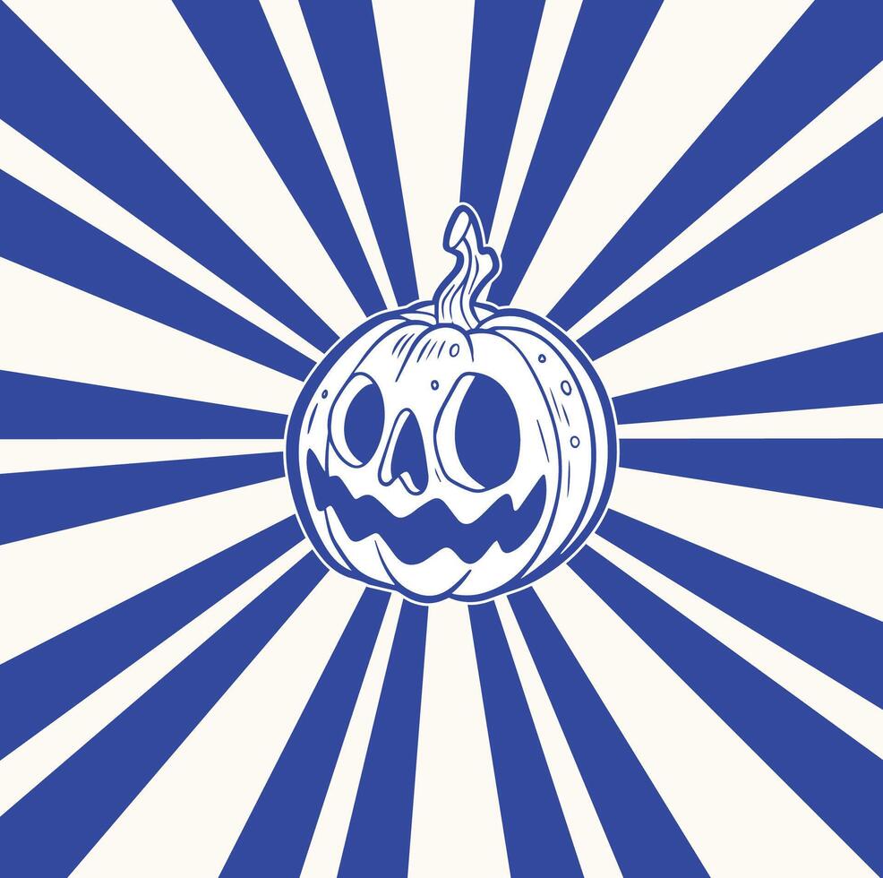Halloween pumpkin with angry face expression vector